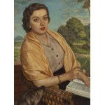 Stefania Zarembska (1907 - 1983), Portrait of a woman with a book, 1957