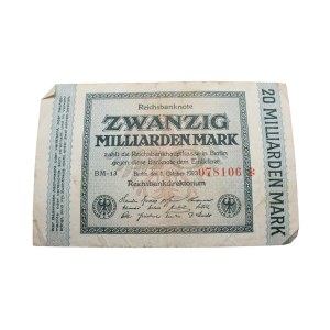 Deutschland - 20 Milliarden Mark 1923 (Hyperinflation)