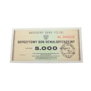 NBP - Depozytowy Bon Rewaloryzacyjny 5000 zł (1982)