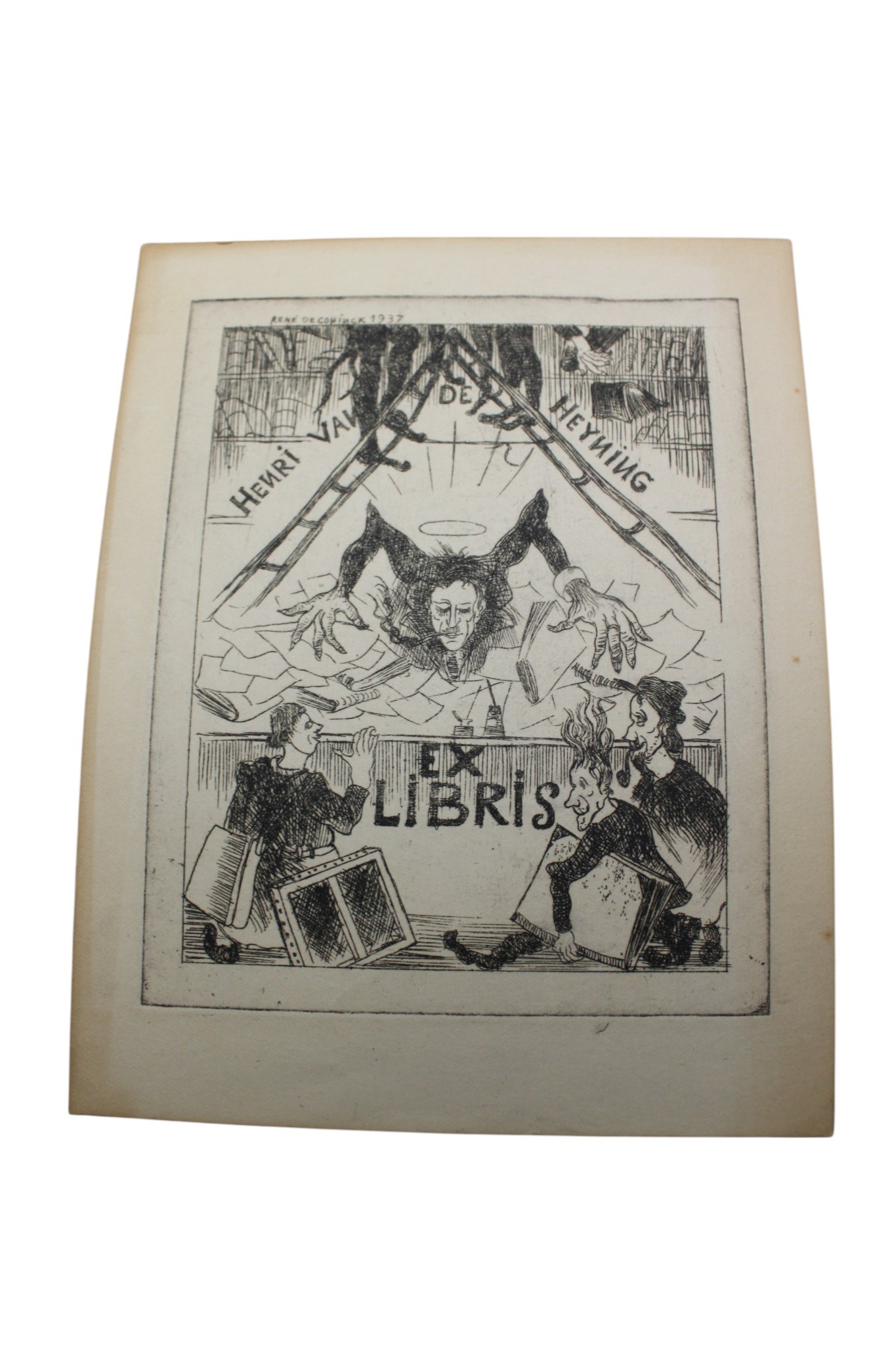 Exlibris - Henri van de Velde / ok. 1937 (grafika, sygnowana w płycie ...