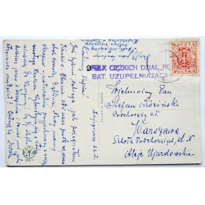 [LEGIONEN]. Stempel: 'Schweres Kanonenregiment Po--- Bat. Ergänzend.