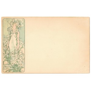 Lilie von Alphonse Mucha - lithografische Postkarte um 1900.