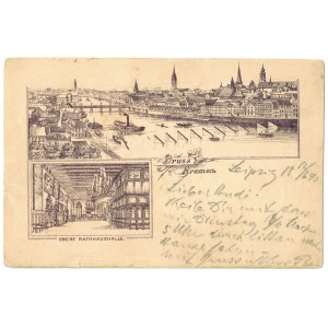 [GERMANY, BREMA]. Gruss aus Bremen. 1893.