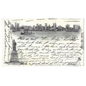 [UNITED STATES, NEW YORK]. River Lower, Front Harbor, Statue of Liberty. 1900.