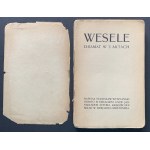 [Publisher 1] WYSPIAŃSKI Stanisław - Wesele. Drama in three acts, published by the author. Cracow [1901].
