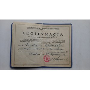 Tessera del Ministero della Giustizia della Seconda Repubblica Polacca. Corte d’Appello di Cracovia, 1929 /m.