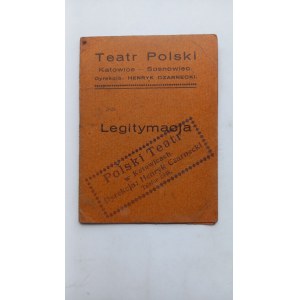 Tessera dell’ARTISTA del Teatro Polacco di Katowice, 1924 /m.