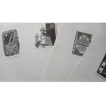 17 bookplates by members of the Poznań Branch of the Polish Bookplates Society (WPTK), 1980. TEKA Gołębniak, Kelma, Łuczak, Kaja, Wiszniewski /m. and
