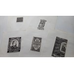 17 bookplates by members of the Poznań Branch of the Polish Bookplates Society (WPTK), 1980. TEKA Gołębniak, Kelma, Łuczak, Kaja, Wiszniewski /m. and
