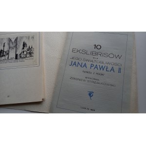 10 Bookplates for John Paul II by Zbigniew Strzałkowski AUTOGRAPH PORTFOLIO /m.