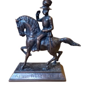 Cisár František Jozef I. na koni, bronz, 19./20. storočie.