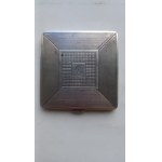 Second Polish Republic powder compact, silver, size 2, Semiatycz, Poland, ca. 1930
