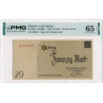 Ghetto Lodz - Litzmannstadt - 20 Mark 1940 * numerator type 1b