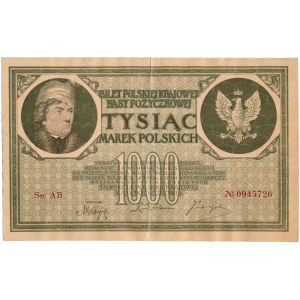 Poland - 1000 Polish Marks 17.05.1919 * AB series, seven-digit number
