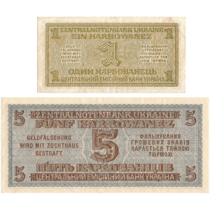Ukraine - 1 + 5 Karbowanez 1942 * P49, P51