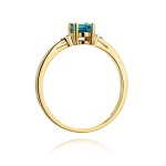 Gold ring with diamonds and topaz