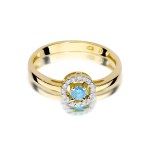 Gold ring with diamonds and topaz