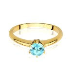 Gold ring with diamonds and topaz