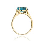 Gold ring with diamond and topaz