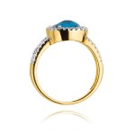 Gold ring with diamonds and topaz