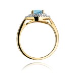 Gold ring with diamonds and topaz
