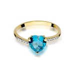 Gold ring with diamonds and topaz