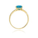 Gold ring with diamonds and topaz