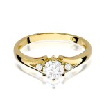 Gold ring with diamonds and sapphire