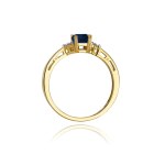 Gold ring with diamonds and sapphire