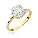 Gold ring with white sapphire