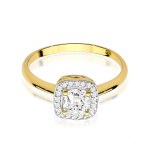 Gold ring with white sapphire