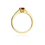 Gold ring with diamonds and ruby