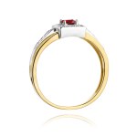 Gold ring with diamonds and ruby