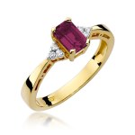 Gold ring with ruby and diamonds