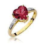 Gold ring with diamonds and ruby