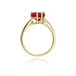 Gold ring with diamonds and ruby