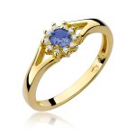Ring with diamonds and tanzanite