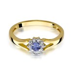 Ring with diamonds and tanzanite