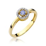 Ring with diamonds and tanzanite