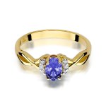 Ring with diamonds and tanzanite