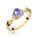 Ring with diamonds and tanzanite
