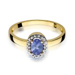 Ring with diamonds and tanzanite