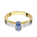 Diamond and tanzanite ring