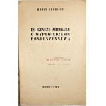 Grodecki, Roman - À propos de la genèse de l'article sur la révocation de l'obéissance. Varsovie [1937], sans lieu d'impression.
