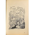 Lisiewicz, Mieczysław – Une piste au bord du lac. Un conte de Naroc. Illustrations de Zbigniew Pronaszko. Cracovie [1938], Księgarnia Powszechna.