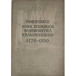 Inventories of Landholdings in the Kraków Province, 1576–1700. Warsaw, 1956, PWN.