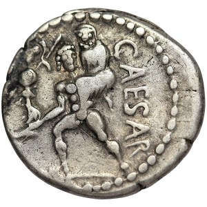 Roman Coins, Julius Caesar, as Dictator, Denarius ca. 48-46 BC, Military mint traveling with Caesar in North Africa