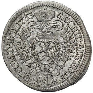Austria, Charles VI, 6 Kreuzer 1733, Prague