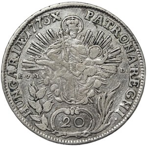 Rakúsko, Maria Theresia, 20 Kreuzer 1773, B EVM-D Kremnitz