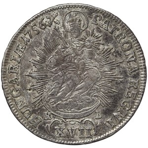 Austria, Maria Theresia, XVII Kreuzer 1756, KB Kremnitz